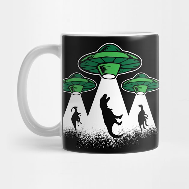 Alien Abduction - Funny Dinosaur Lover UFO Spacecraft Dino by YouareweirdIlikeyou